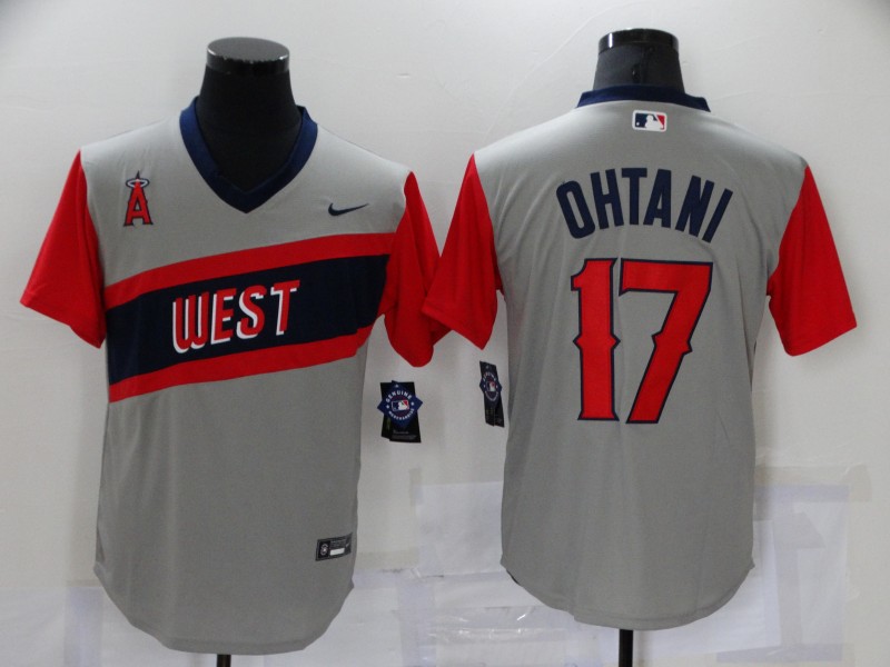 Men's Los Angeles Angels Shohei Ohtani #17 Gray Printed Jersey